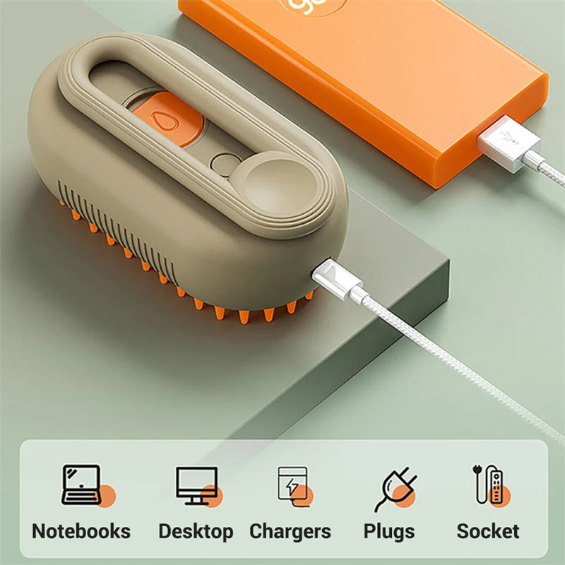 3-in-1 Steamy Pet Grooming Brush
